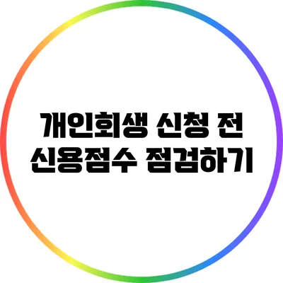 개인회생 신청 전 신용점수 점검하기