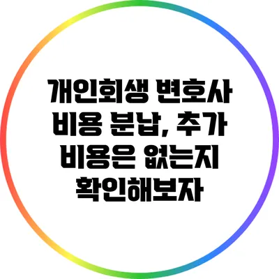 개인회생 변호사 비용 분납, 추가 비용은 없는지 확인해보자