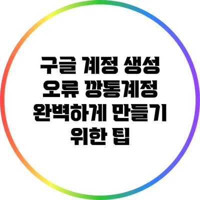 구글 계정 생성 오류: 깡통계정 완벽하게 만들기 위한 팁