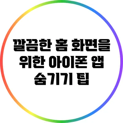 깔끔한 홈 화면을 위한 아이폰 앱 숨기기 팁