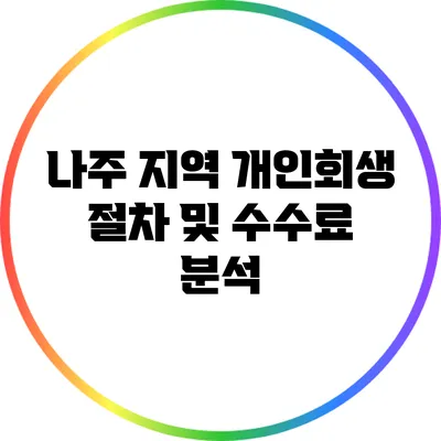 나주 지역 개인회생 절차 및 수수료 분석