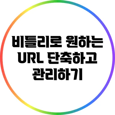 비틀리로 원하는 URL 단축하고 관리하기