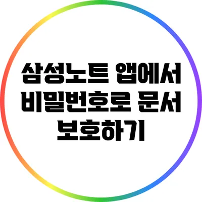 삼성노트 앱에서 비밀번호로 문서 보호하기