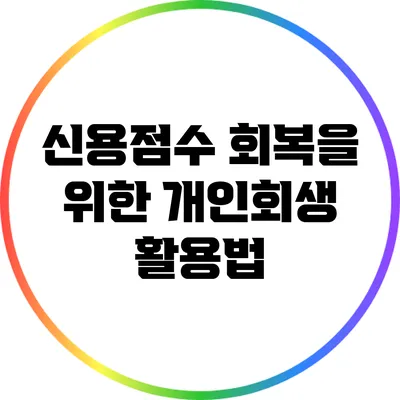 신용점수 회복을 위한 개인회생 활용법