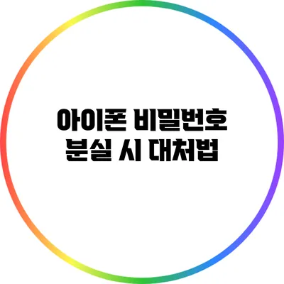 아이폰 비밀번호 분실 시 대처법