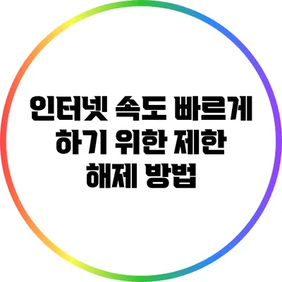 인터넷 속도 빠르게 하기 위한 제한 해제 방법