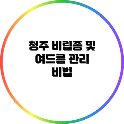 청주 비립종 및 여드름 관리 비법