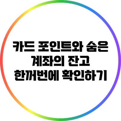 카드 포인트와 숨은 계좌의 잔고 한꺼번에 확인하기