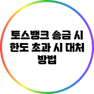 토스뱅크 송금 시 한도 초과 시 대처 방법