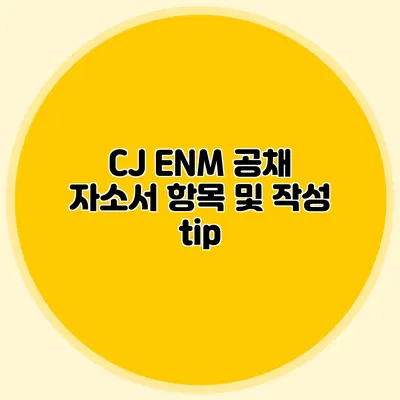 CJ ENM 공채 자소서 항목 및 작성 tip