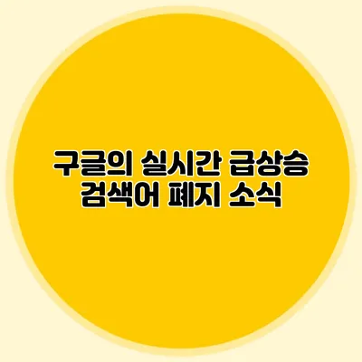 구글의 실시간 급상승 검색어 폐지 소식