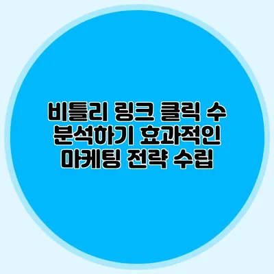 비틀리 링크 클릭 수 분석하기 효과적인 마케팅 전략 수립