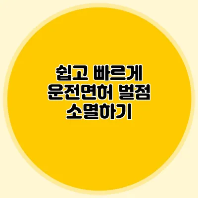 쉽고 빠르게 운전면허 벌점 소멸하기
