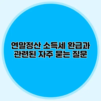 연말정산 소득세 환급과 관련된 자주 묻는 질문