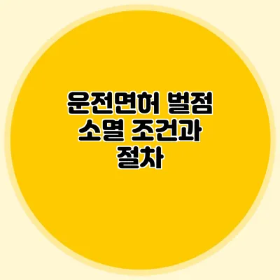 운전면허 벌점 소멸 조건과 절차