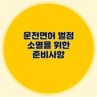 운전면허 벌점 소멸을 위한 준비사항