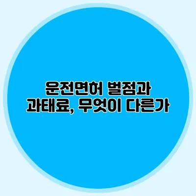 운전면허 벌점과 과태료, 무엇이 다른가?