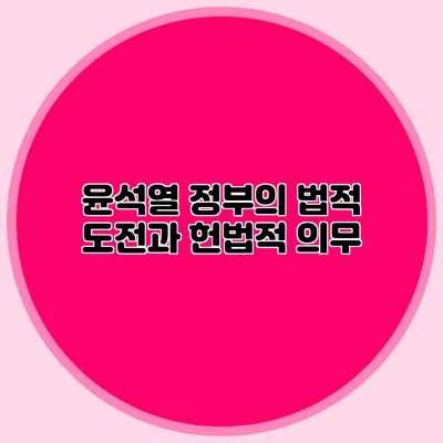 윤석열 정부의 법적 도전과 헌법적 의무