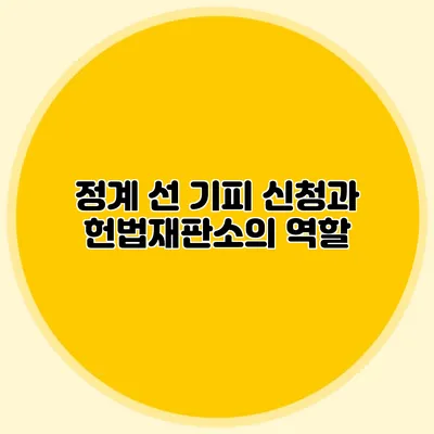 정계 선 기피 신청과 헌법재판소의 역할