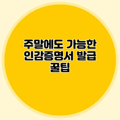 주말에도 가능한 인감증명서 발급 꿀팁