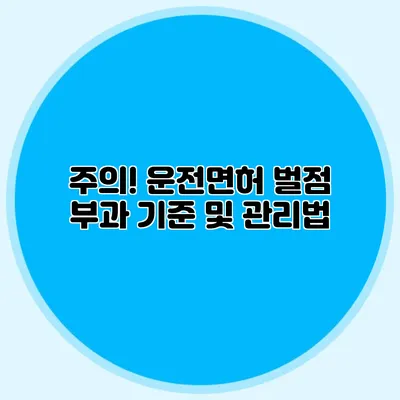 주의! 운전면허 벌점 부과 기준 및 관리법