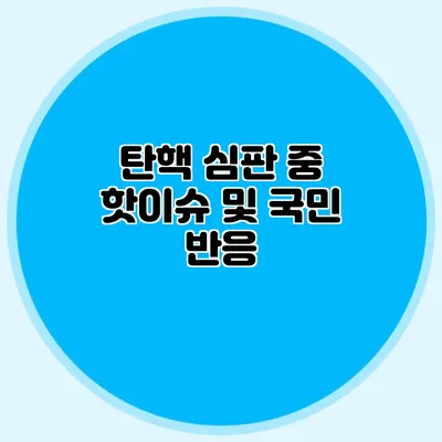 탄핵 심판 중 핫이슈 및 국민 반응