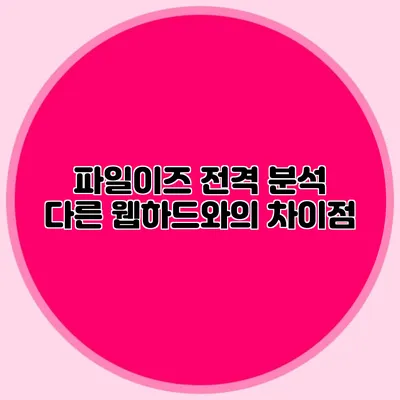 파일이즈 전격 분석 다른 웹하드와의 차이점