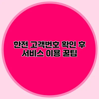 한전 고객번호 확인 후 서비스 이용 꿀팁