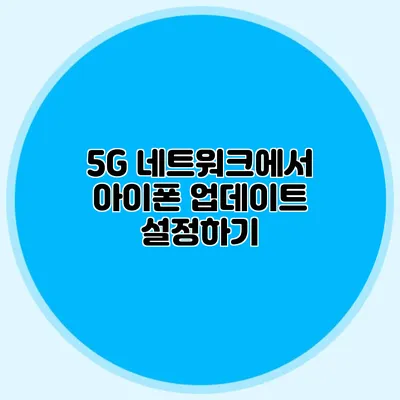 5G 네트워크에서 아이폰 업데이트 설정하기