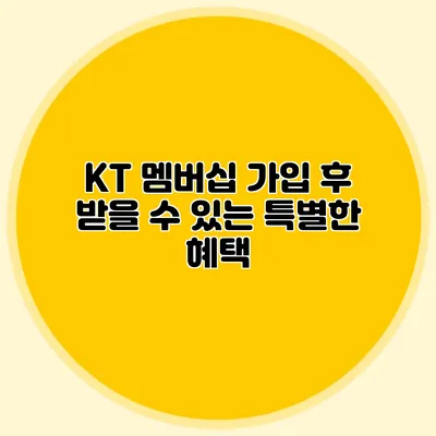 KT 멤버십 가입 후 받을 수 있는 특별한 혜택