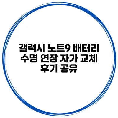 갤럭시 노트9 배터리 수명 연장 자가 교체 후기 공유