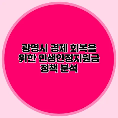 광명시 경제 회복을 위한 민생안정지원금 정책 분석
