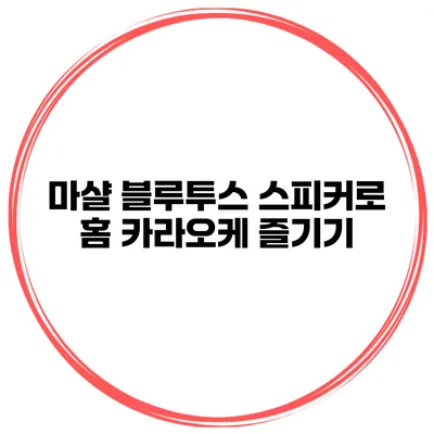 마샬 블루투스 스피커로 홈 카라오케 즐기기