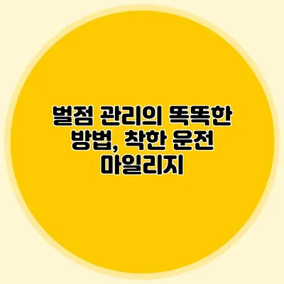 벌점 관리의 똑똑한 방법, 착한 운전 마일리지