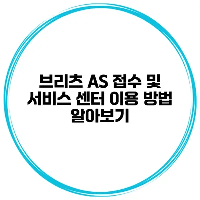 브리츠 AS 접수 및 서비스 센터 이용 방법 알아보기