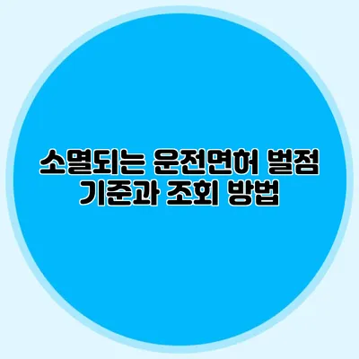 소멸되는 운전면허 벌점 기준과 조회 방법