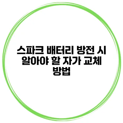스파크 배터리 방전 시 알아야 할 자가 교체 방법