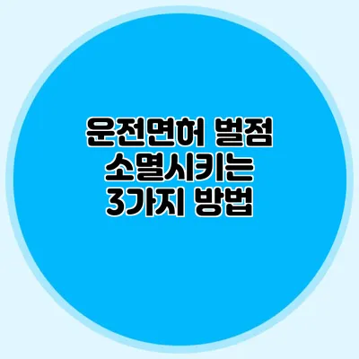 운전면허 벌점 소멸시키는 3가지 방법