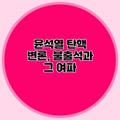 윤석열 탄핵 변론, 불출석과 그 여파