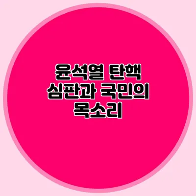 윤석열 탄핵 심판과 국민의 목소리