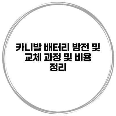 카니발 배터리 방전 및 교체 과정 및 비용 정리