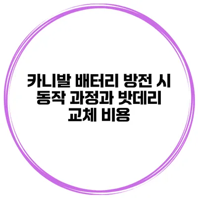 카니발 배터리 방전 시 동작 과정과 밧데리 교체 비용
