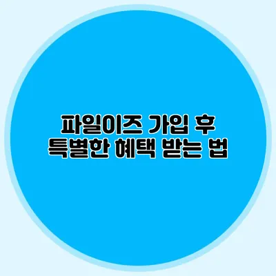 파일이즈 가입 후 특별한 혜택 받는 법