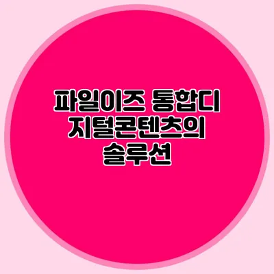 파일이즈 통합디지털콘텐츠의 솔루션