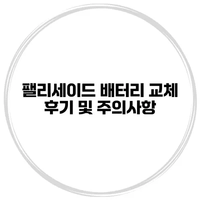 팰리세이드 배터리 교체 후기 및 주의사항