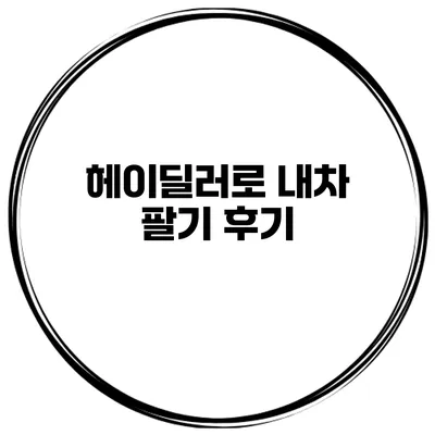 헤이딜러로 내차 팔기 후기